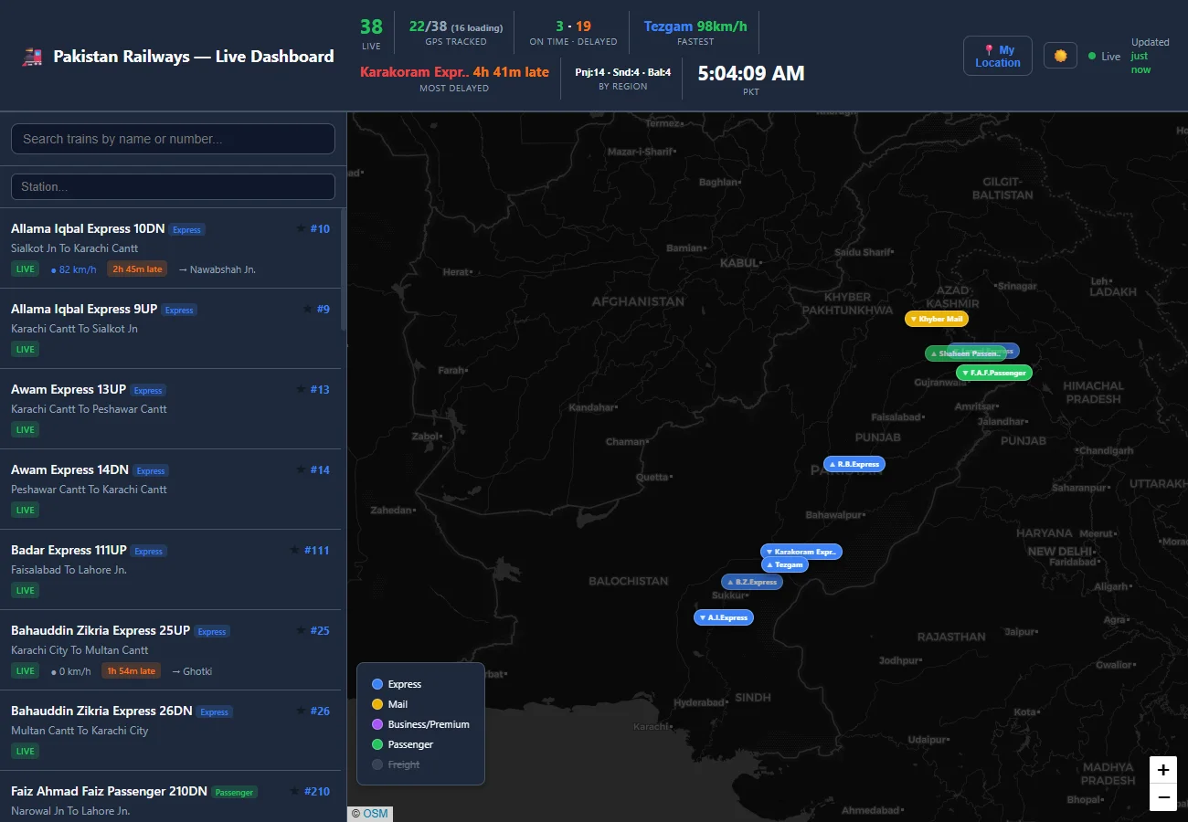 PakRail Live Train Tracking preview
